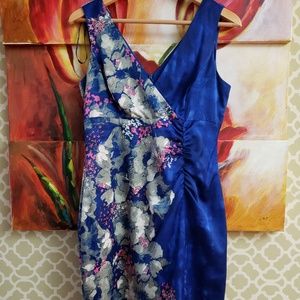 Blue Floral Cocktail Dress